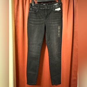 NWT Simply Vera Wang Slate Grey Mid Rise Skinny Jeans Women’s Size 6